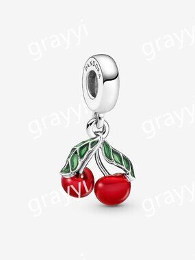 Pandora Asymmetrical Cherry Fruit Dangle Charm